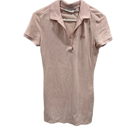 Lacoste Polo Dress Slim Fit Casual Pink Short Sleeve Size 36‎ - Picture 1 of 6